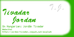 tivadar jordan business card